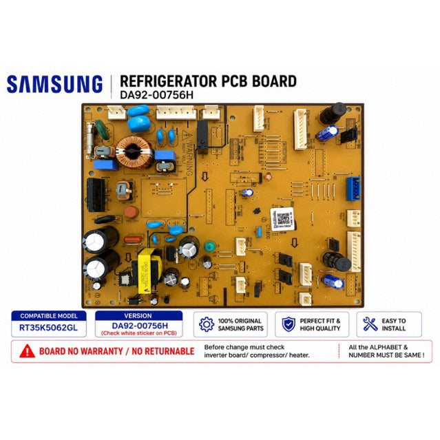 DA92-00756H Original Samsung Refrigerator Main PCB Board RT35K5062GL RT29K5032S8