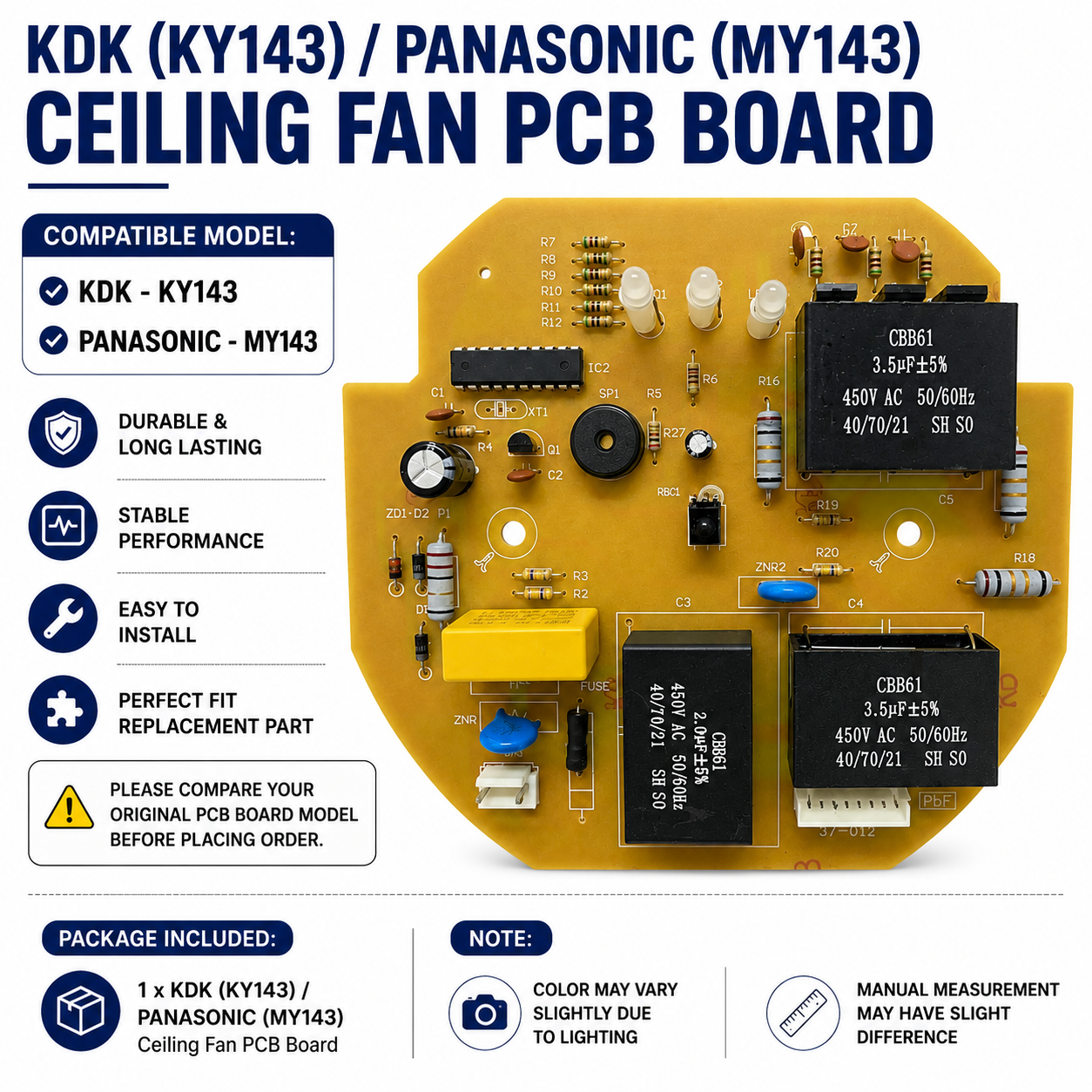 KDK (KY143) / PANASONIC (MY143) Ceiling Fan Pcb Board