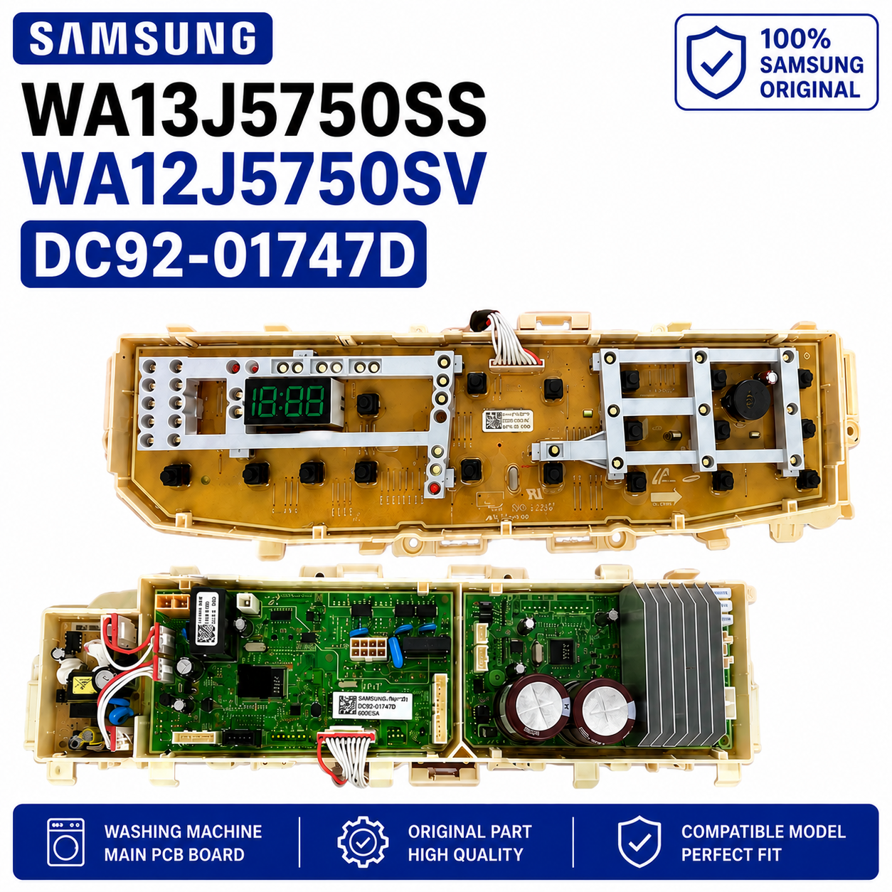 Original Samsung Washing Machine Main PCB Board DC92-01747D